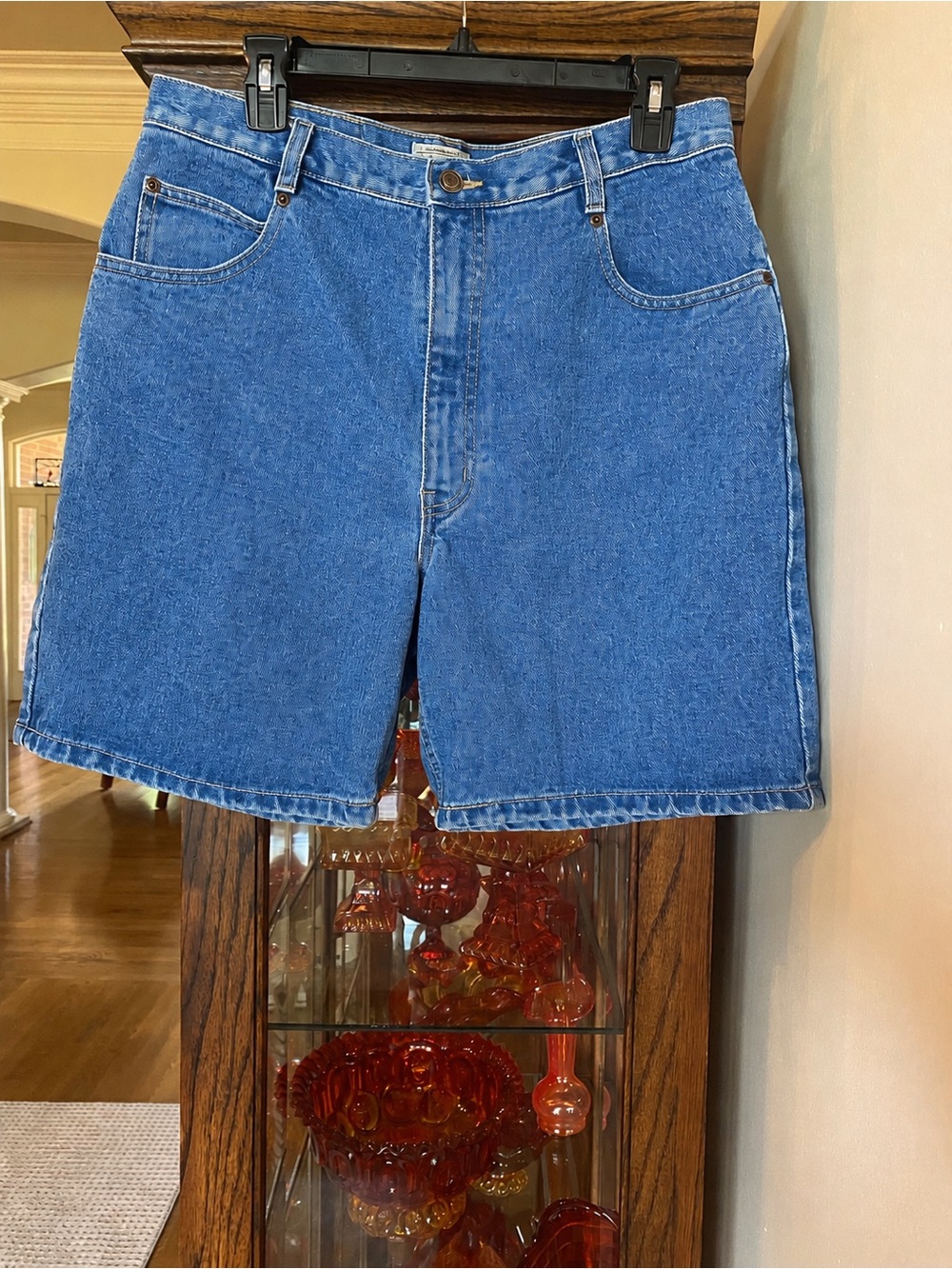 St. John's Bay Blue Denim High Waist Shorts 14